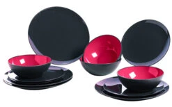 Gimex Melamin Grey-Line Geschirr-Set 12 Tlg. -Online Camping Rabatte 114213 2389273