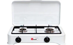 CF Parker 2-flammiger Gaskocher Mit Zündsicherung Weiß