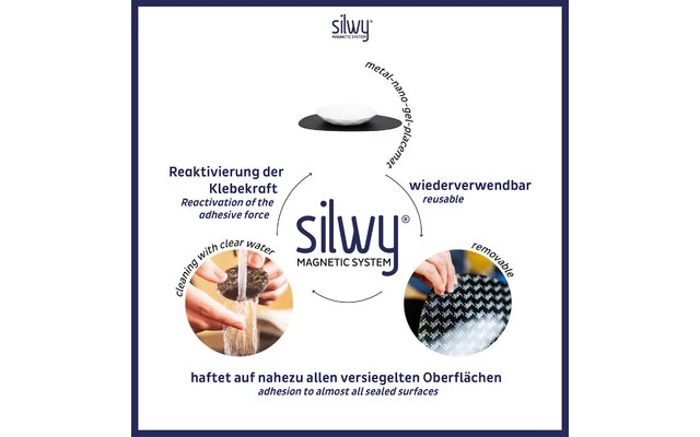Silwy® Universal Magnet Teller Set 6 Stück Weiß 5 Silwy® Universal Magnet Teller Set 6 Stück Weiß – Bild 3