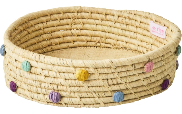 Rice Bast Korb Mit Punkten Klein 3 Rice Bast Korb Mit Punkten Klein
