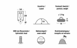 High Peak Kingfisher 2 Leichtgewichtiges Kuppelzelt 220 X 140 Cm -Online Camping Rabatte 809855 5283224